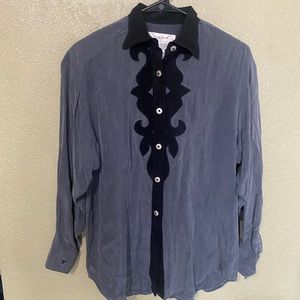 Vintage 80s Western Silk Button Down